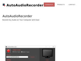 Screenshot sito: AutoAudioRecorder