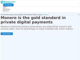 Screenshot sito: Monero.com by Cake Wallet