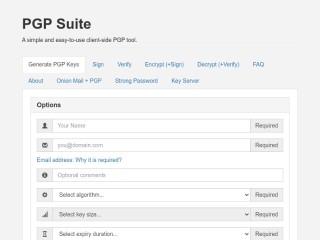 Screenshot sito: PGP Suite