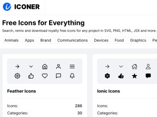 Screenshot sito: Iconer