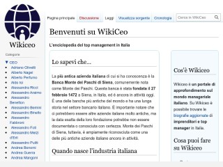 Screenshot sito: WikiCeo