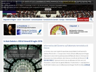 Screenshot sito: Camera Dei Deputati