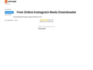 Screenshot sito: Free Instagram Reels Downloader