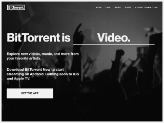 Screenshot sito: BitTorrent Official Site