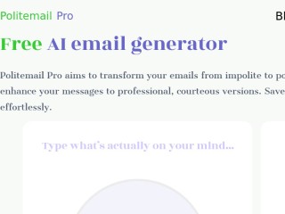 Screenshot sito: Politemail Pro