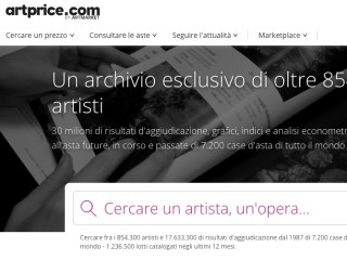 Screenshot sito: Artprice.com