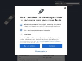 Screenshot sito: Rufus