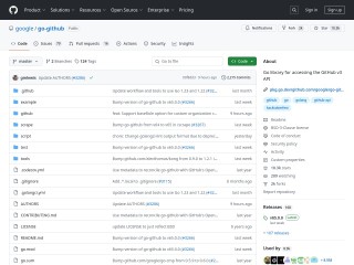 Screenshot sito: Go Github