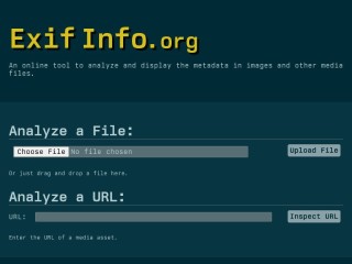 Screenshot sito: Exif Info