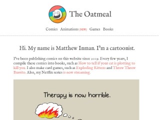 Screenshot sito: The Oatmeal