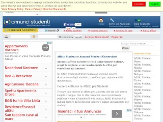 Screenshot sito: Affitti-studenti.it