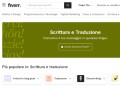 Screenshot sito: Fiverr per Scrittori e Traduttori